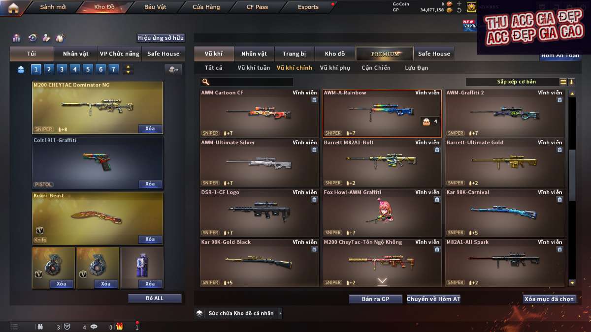 shop acc cf uy tin gia re
